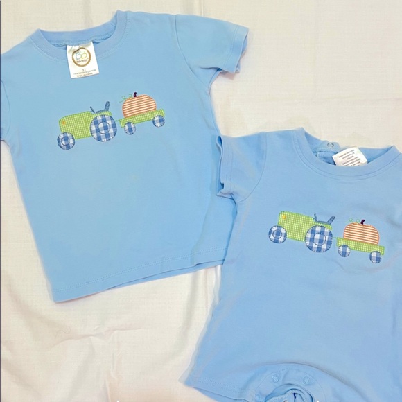 Other - Boys 3T Monogrammed tractor pumpkin fall themed shirt